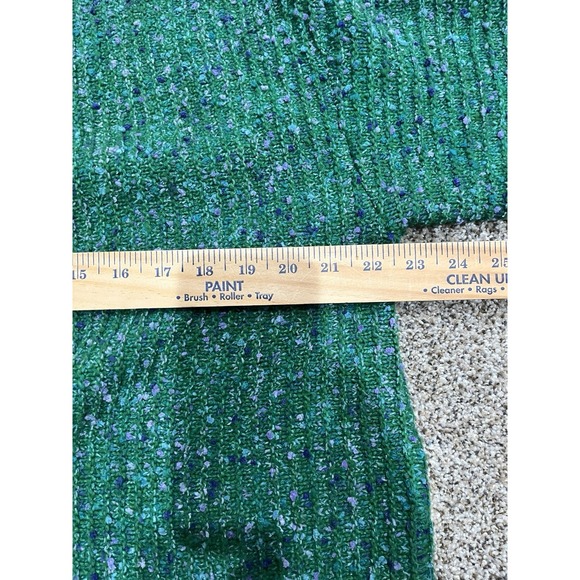 J Jill Chunky Knit Cardigan Green Speckled Long Sleeve Sweater M Mature Oversize - Picture 6 of 7